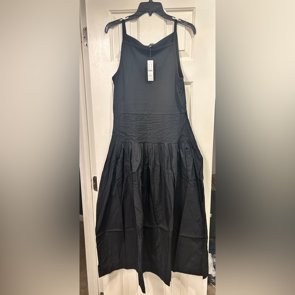 J.CREW | NWT Pintuck mixy dress in Black | Sz M - Picture 5 of 12